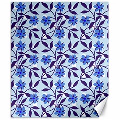 Blue Dot Floral Canvas 8  X 10  by snowwhitegirl