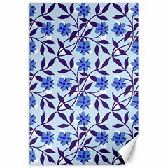 Blue Dot Floral Canvas 24  X 36  by snowwhitegirl