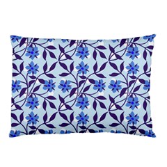 Blue Dot Floral Pillow Case by snowwhitegirl