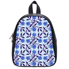 Blue Dot Floral School Bag (small) by snowwhitegirl