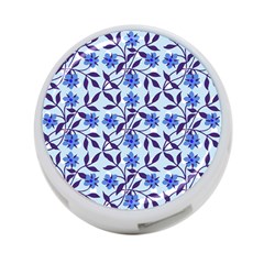 Blue Dot Floral 4-port Usb Hub (two Sides) by snowwhitegirl