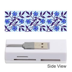 Blue Dot Floral Memory Card Reader (stick) by snowwhitegirl