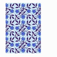 Blue Dot Floral Large Garden Flag (two Sides) by snowwhitegirl