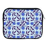 Blue Dot Floral Apple iPad 2/3/4 Zipper Cases Front