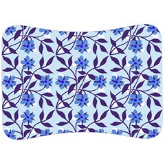 Blue Dot Floral Velour Seat Head Rest Cushion