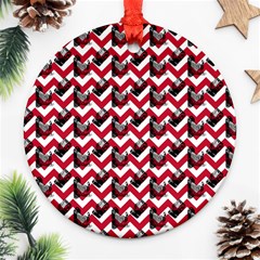 Vintage Camera Chevron Ornament (round) by snowwhitegirl