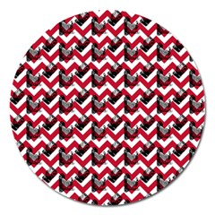 Vintage Camera Chevron Magnet 5  (round) by snowwhitegirl