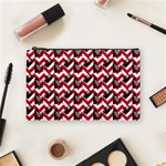 Vintage Camera Chevron Cosmetic Bag (Medium) Front