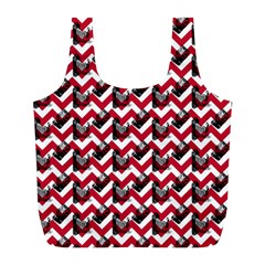 Vintage Camera Chevron Full Print Recycle Bag (l) by snowwhitegirl