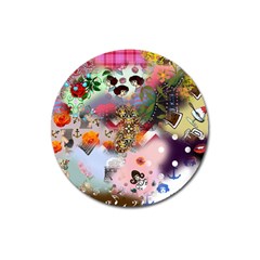 Pattern Patchwork Magnet 3  (round) by snowwhitegirl