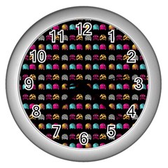 Eighties Bugs Wall Clock (silver) by snowwhitegirl