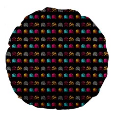 Eighties Bugs Large 18  Premium Flano Round Cushions by snowwhitegirl