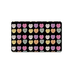 Valentine Hearts Black Magnet (name Card) by snowwhitegirl