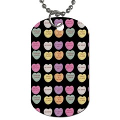 Valentine Hearts Black Dog Tag (one Side) by snowwhitegirl