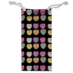 Valentine Hearts Black Jewelry Bag