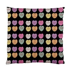 Valentine Hearts Black Standard Cushion Case (one Side) by snowwhitegirl