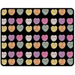 Valentine Hearts Black Fleece Blanket (medium)  by snowwhitegirl