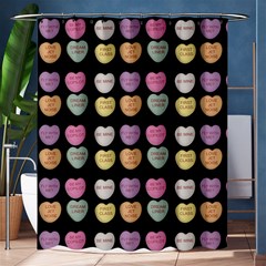 Valentine Hearts Black Shower Curtain 60  X 72  (medium)  by snowwhitegirl