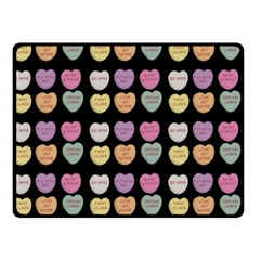 Valentine Hearts Black Double Sided Fleece Blanket (small)  by snowwhitegirl