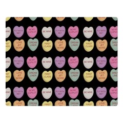 Valentine Hearts Black Double Sided Flano Blanket (large)  by snowwhitegirl