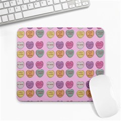 Valentine Hearts Pink Large Mousepads