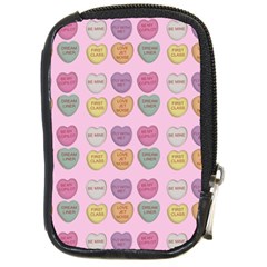 Valentine Hearts Pink Compact Camera Leather Case by snowwhitegirl