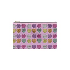 Valentine Hearts Pink Cosmetic Bag (small) by snowwhitegirl