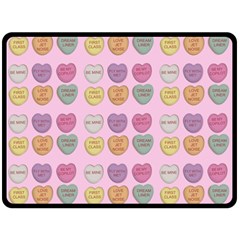 Valentine Hearts Pink Fleece Blanket (large) 