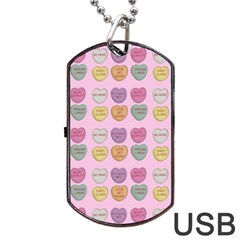 Valentine Hearts Pink Dog Tag Usb Flash (two Sides)