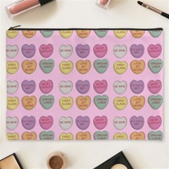 Valentine Hearts Pink Cosmetic Bag (xxxl) by snowwhitegirl