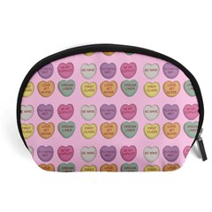 Valentine Hearts Pink Accessory Pouch (large) by snowwhitegirl