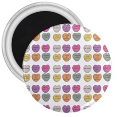 Valentine Hearts White 3  Magnets