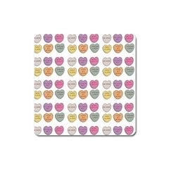 Valentine Hearts White Square Magnet by snowwhitegirl