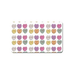 Valentine Hearts White Magnet (name Card) by snowwhitegirl