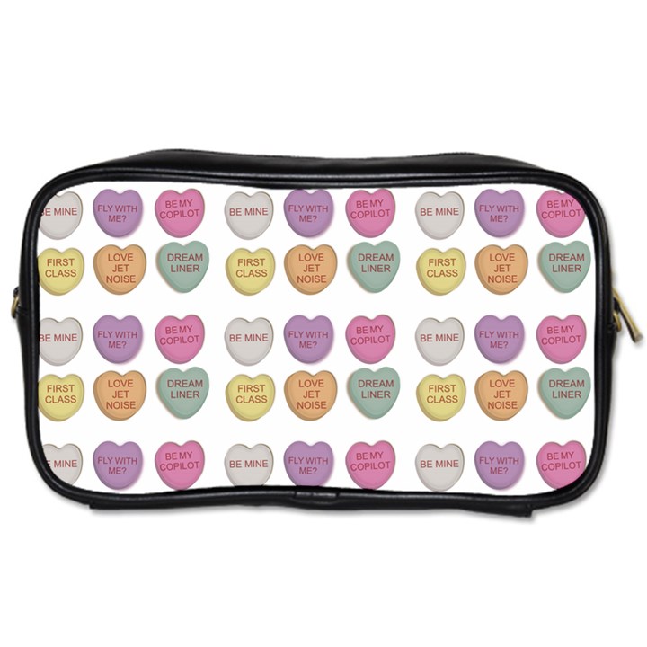 Valentine Hearts White Toiletries Bag (Two Sides)