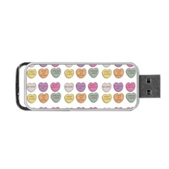 Valentine Hearts White Portable Usb Flash (one Side) by snowwhitegirl