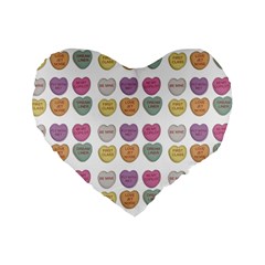 Valentine Hearts White Standard 16  Premium Heart Shape Cushions by snowwhitegirl