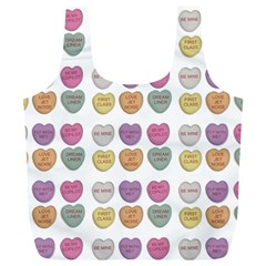 Valentine Hearts White Full Print Recycle Bag (xl) by snowwhitegirl