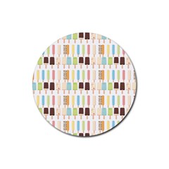 Candy Popsicles White Rubber Coaster (round)  by snowwhitegirl