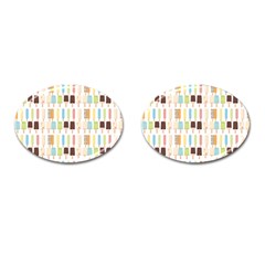 Candy Popsicles White Cufflinks (oval) by snowwhitegirl