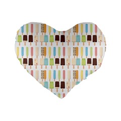 Candy Popsicles White Standard 16  Premium Heart Shape Cushions by snowwhitegirl