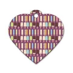 Candy Popsicles Purple Dog Tag Heart (two Sides) by snowwhitegirl