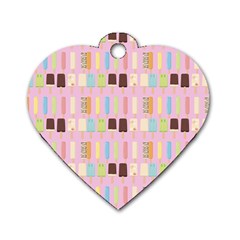 Candy Popsicles Pink Dog Tag Heart (two Sides) by snowwhitegirl