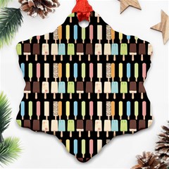 Candy Popsicles Black Snowflake Ornament (two Sides) by snowwhitegirl