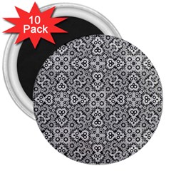 Geometric Stylized Floral Pattern 3  Magnets (10 Pack)  by dflcprints