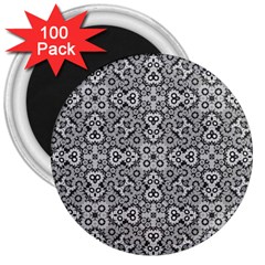 Geometric Stylized Floral Pattern 3  Magnets (100 Pack) by dflcprints