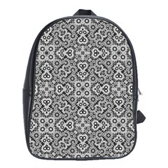 Geometric Stylized Floral Pattern School Bag (large) by dflcprints