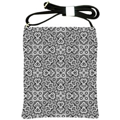 Geometric Stylized Floral Pattern Shoulder Sling Bag by dflcprints