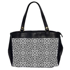 Geometric Stylized Floral Pattern Oversize Office Handbag (2 Sides) by dflcprints