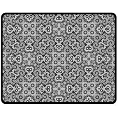 Geometric Stylized Floral Pattern Fleece Blanket (medium)  by dflcprints